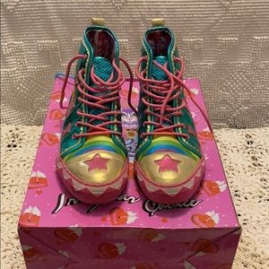 Irregular Choice rainbow sneakers green size 38